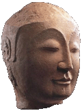 photo tête de bouddha en pierre