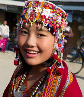 Young woman from Chin ethnic group in Hakka (north Chin State)
