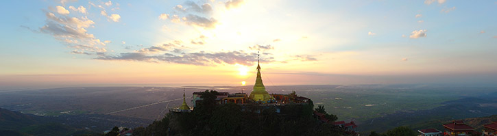Sunset at Sin Kay pagoda near Mawlamine