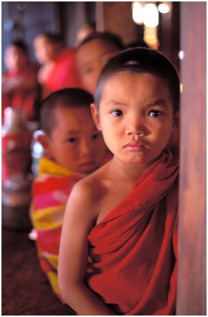 Young samanera in Myanmar